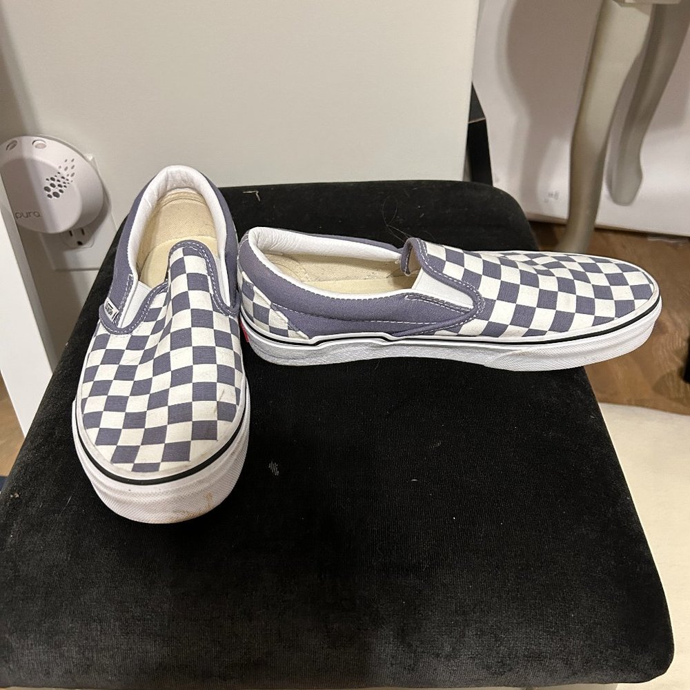Checkered print Vans - gently worn